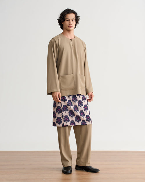 Abraham Baju Melayu Teluk Belanga - Dark Taupe