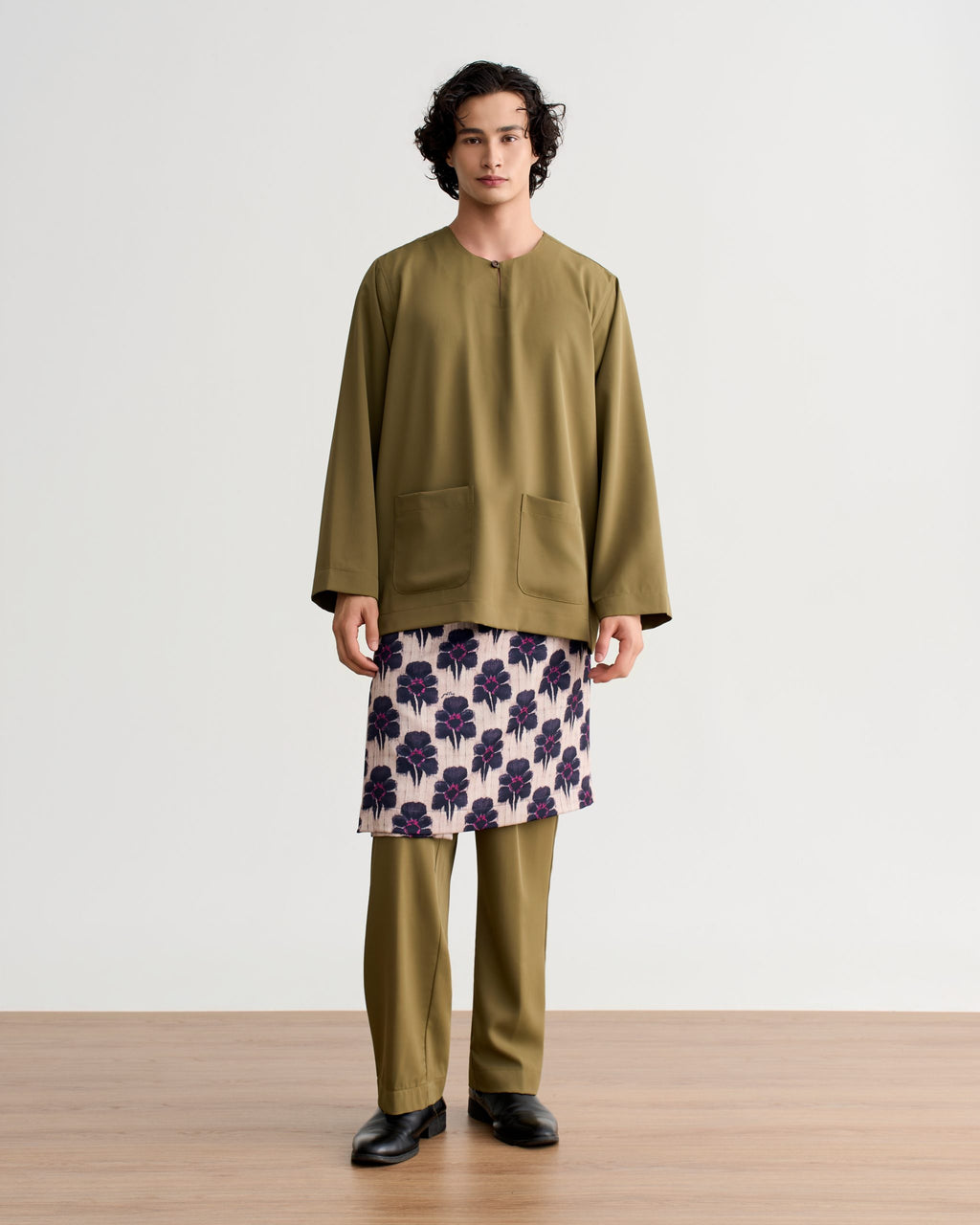 Abraham Baju Melayu Teluk Belanga - Dark Olive