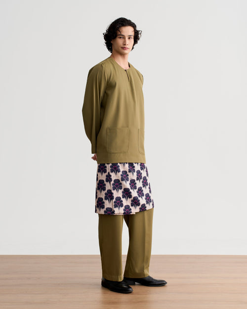 Abraham Baju Melayu Teluk Belanga - Dark Olive