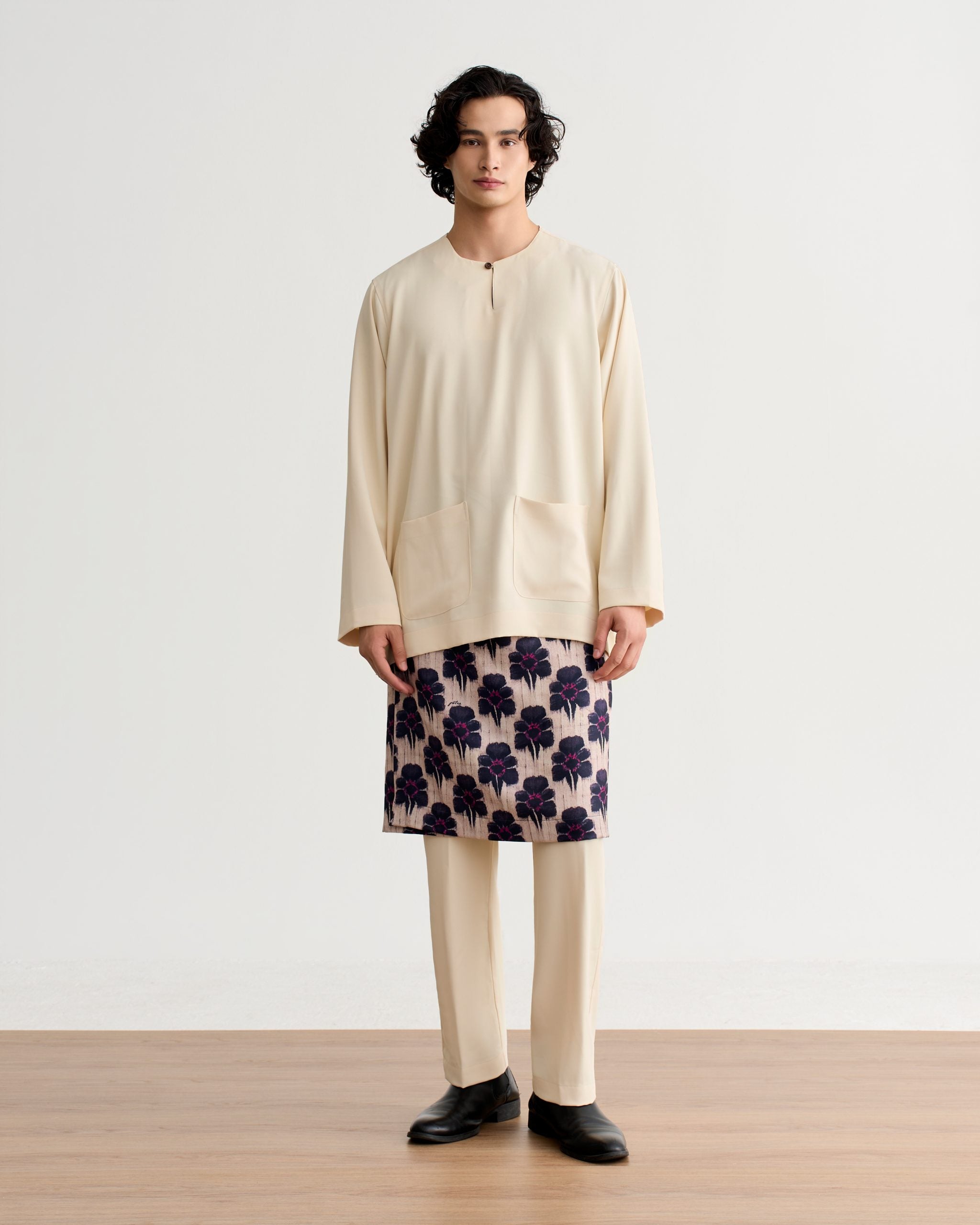 Abraham Baju Melayu Teluk Belanga - Milky White