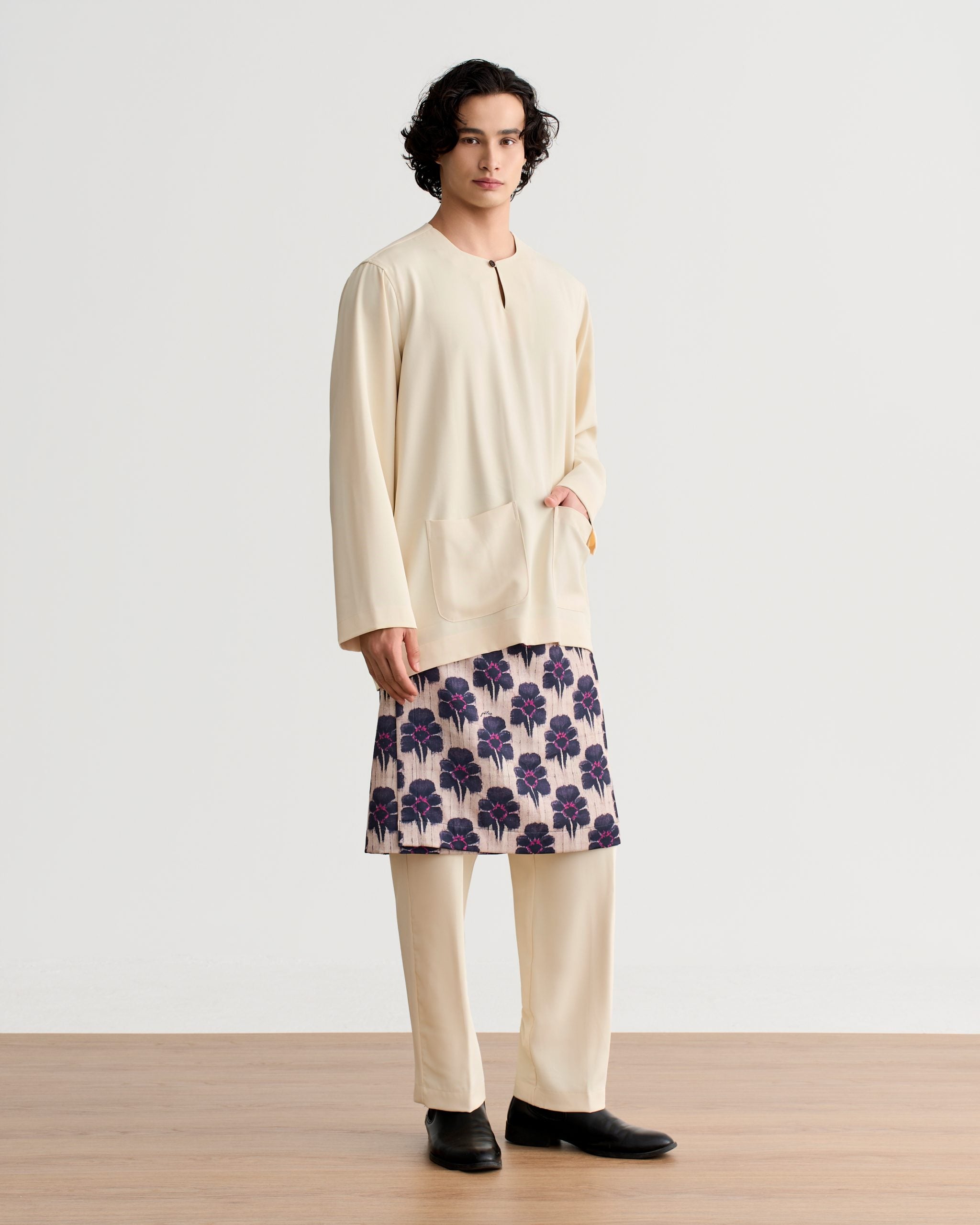 Abraham Baju Melayu Teluk Belanga - Milky White