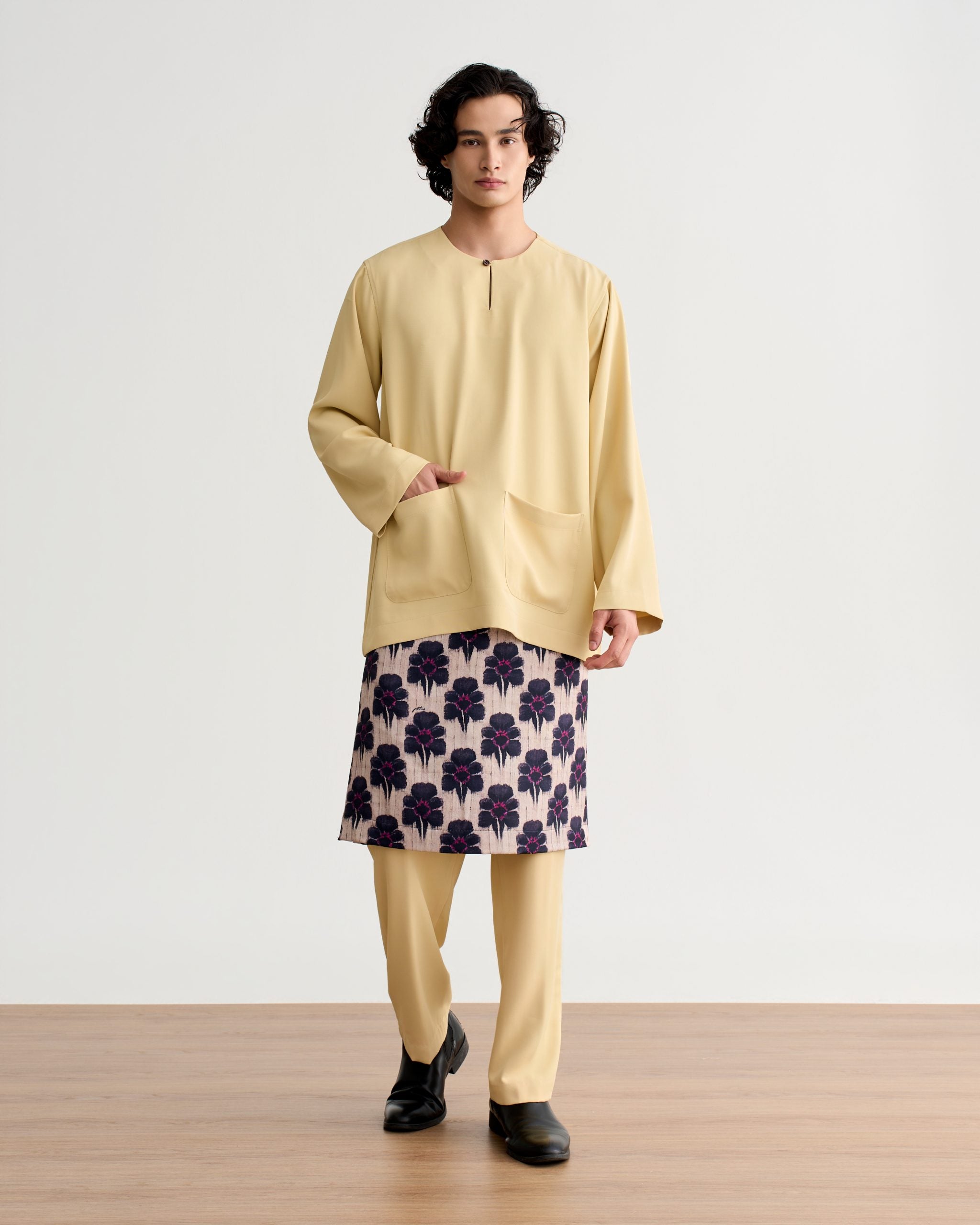 Abraham Baju Melayu Teluk Belanga - Soft Yellow