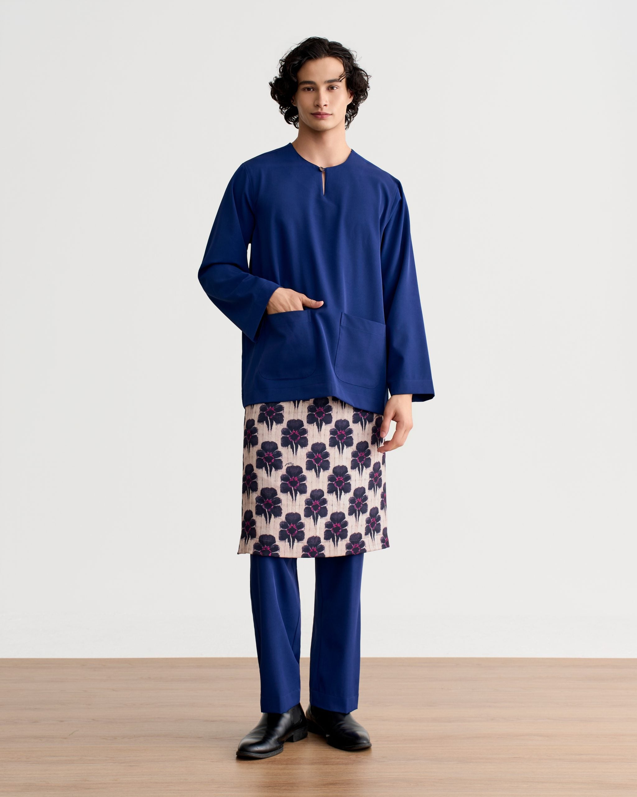 Abraham Baju Melayu Teluk Belanga - Navy Blue