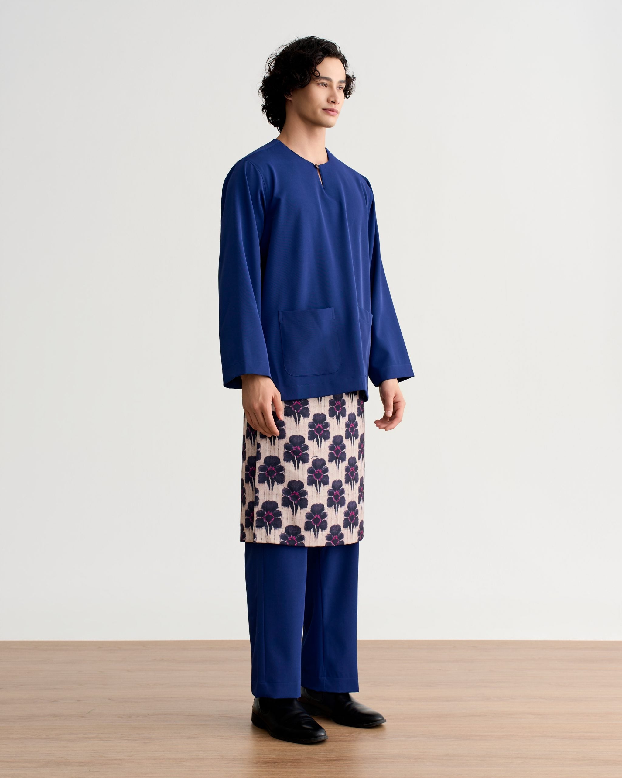 Abraham Baju Melayu Teluk Belanga - Navy Blue