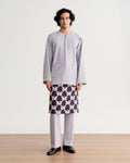 Abraham Baju Melayu Teluk Belanga - Silver Gray