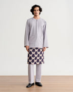 Abraham Baju Melayu Teluk Belanga - Silver Gray