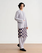 Abraham Baju Melayu Teluk Belanga - Silver Gray