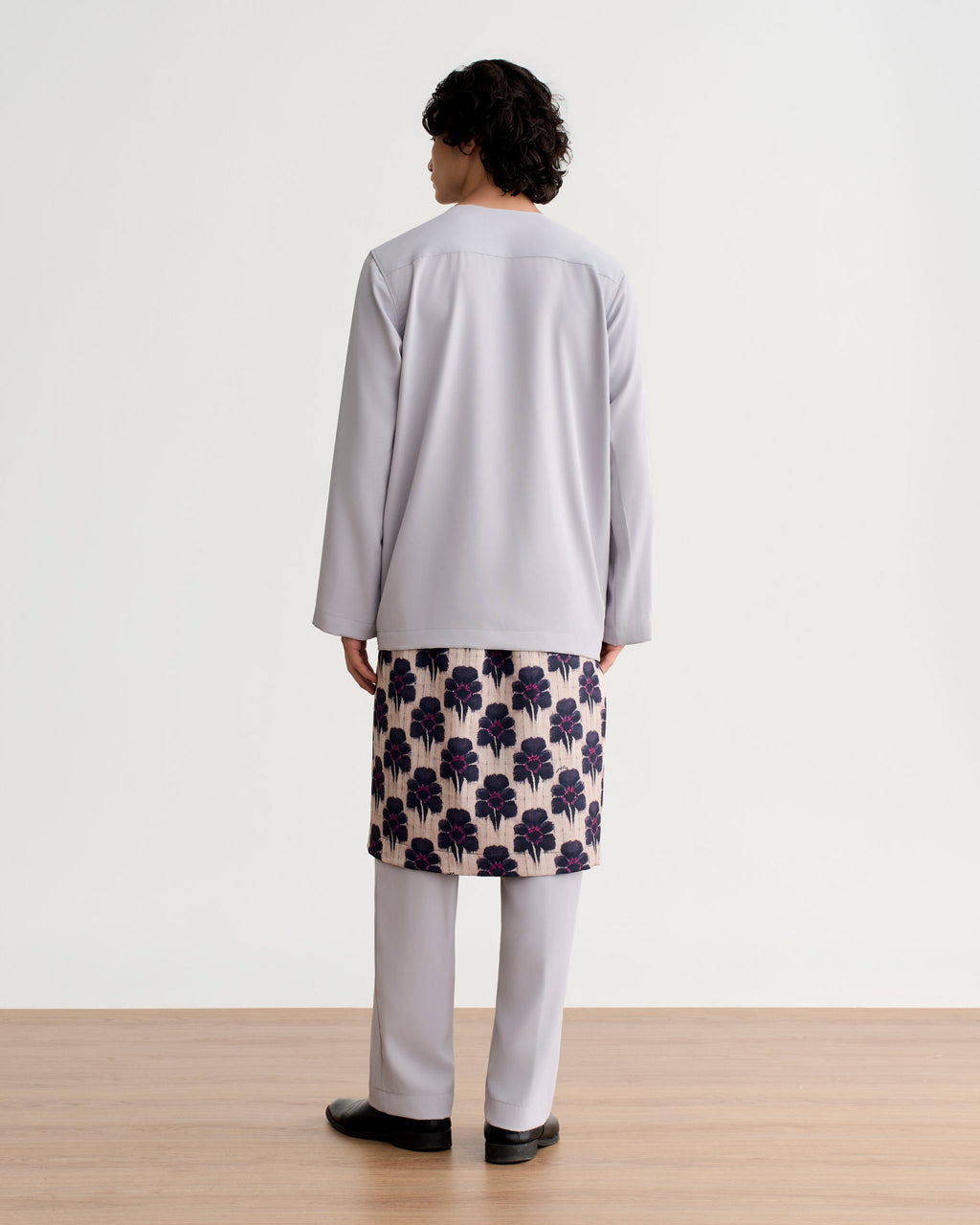 Abraham Baju Melayu Teluk Belanga - Silver Gray