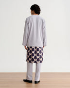 Abraham Baju Melayu Teluk Belanga - Silver Gray