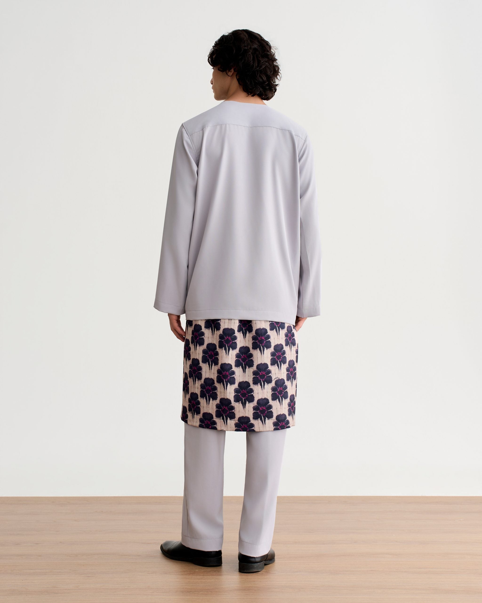Abraham Baju Melayu Teluk Belanga - Silver Gray