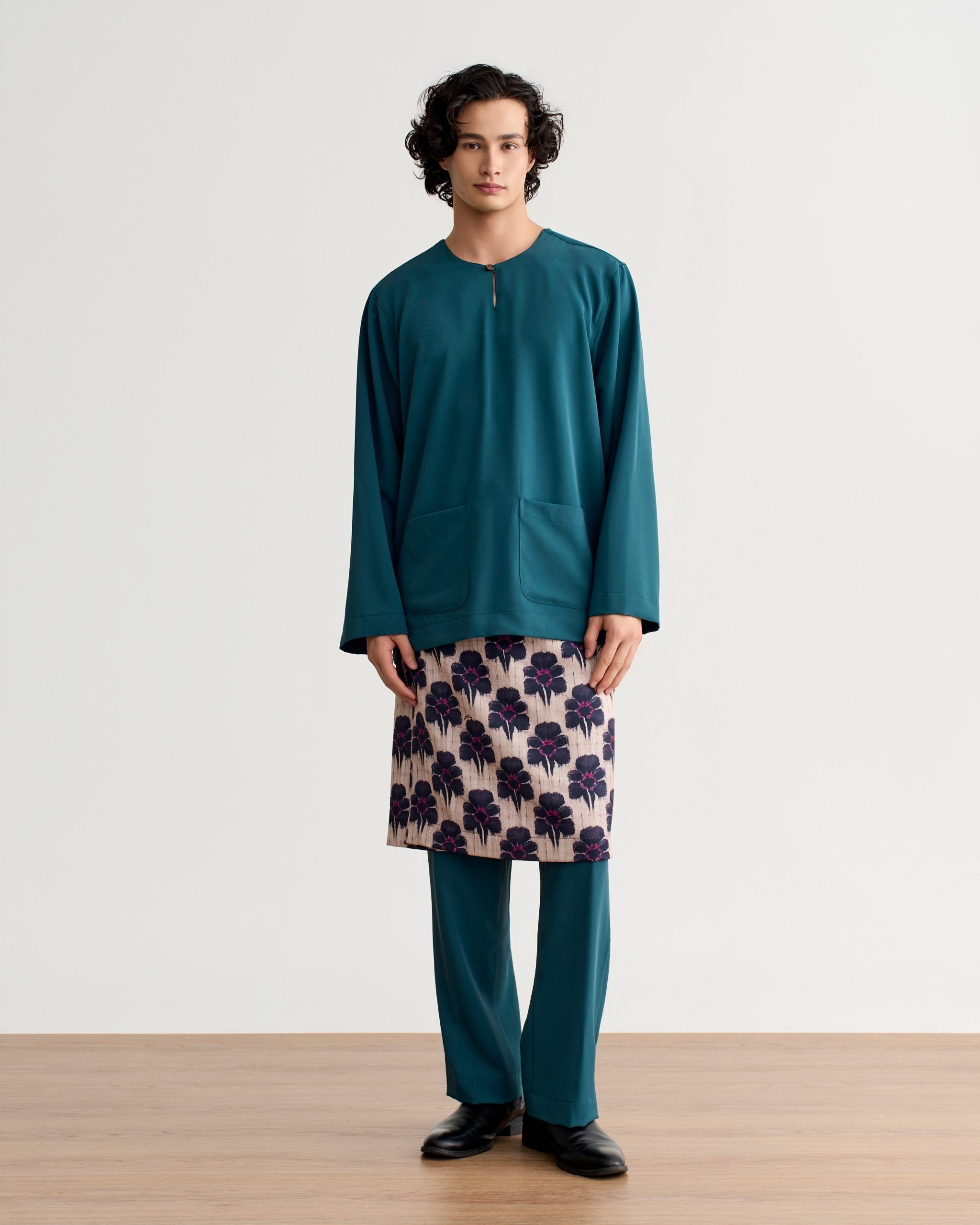 Abraham Baju Melayu Teluk Belanga - Teal Green