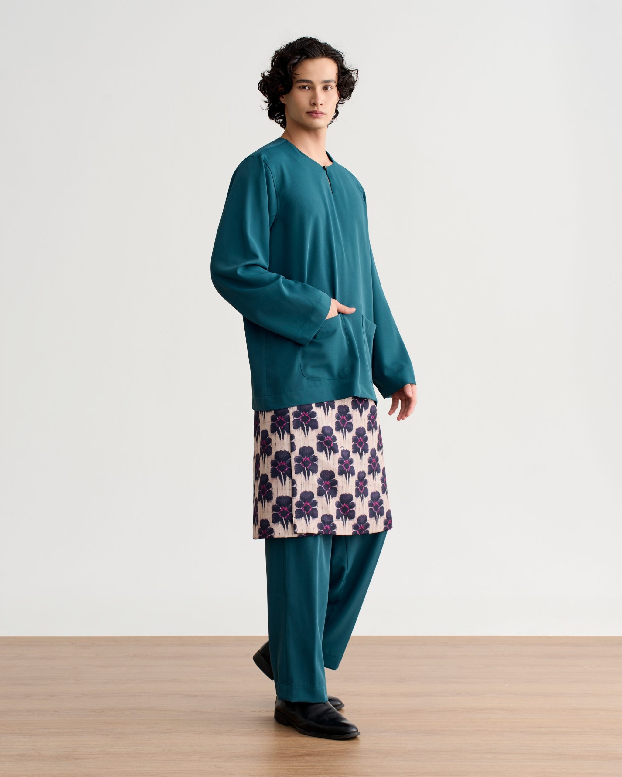 Abraham Baju Melayu Teluk Belanga - Teal Green