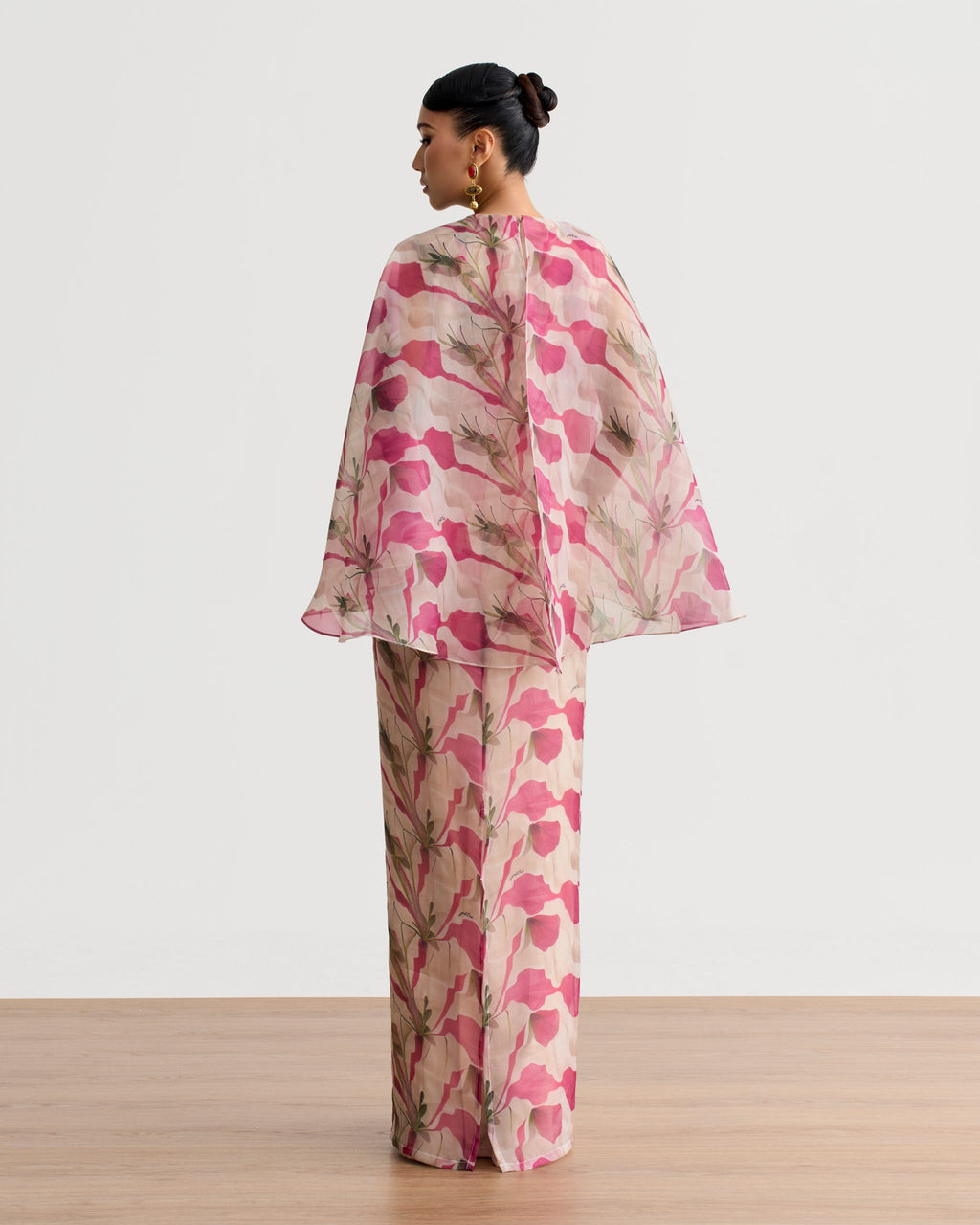 Andria Cape Organza Dress