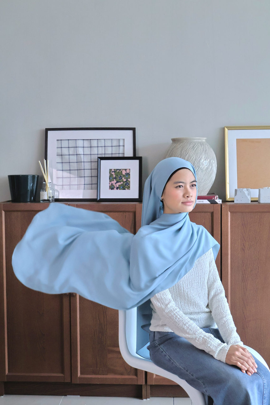 Petrascarves - Alyssa Basics Square (Powder Blue)