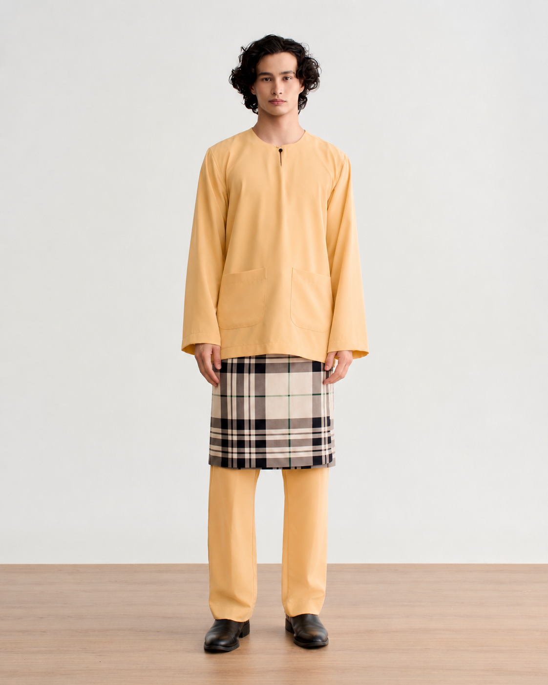 Abraham Baju Melayu Teluk Belanga - Butter Peach