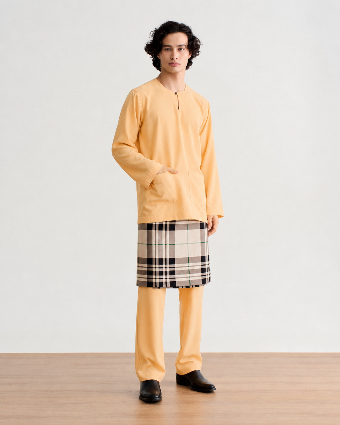 Abraham Baju Melayu Teluk Belanga - Butter Peach