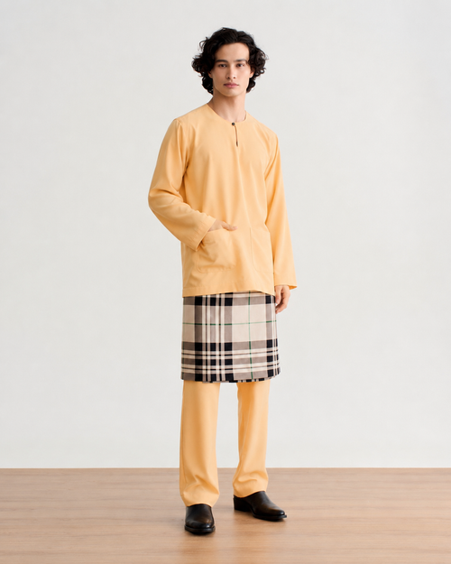 Abraham Baju Melayu Teluk Belanga - Butter Peach