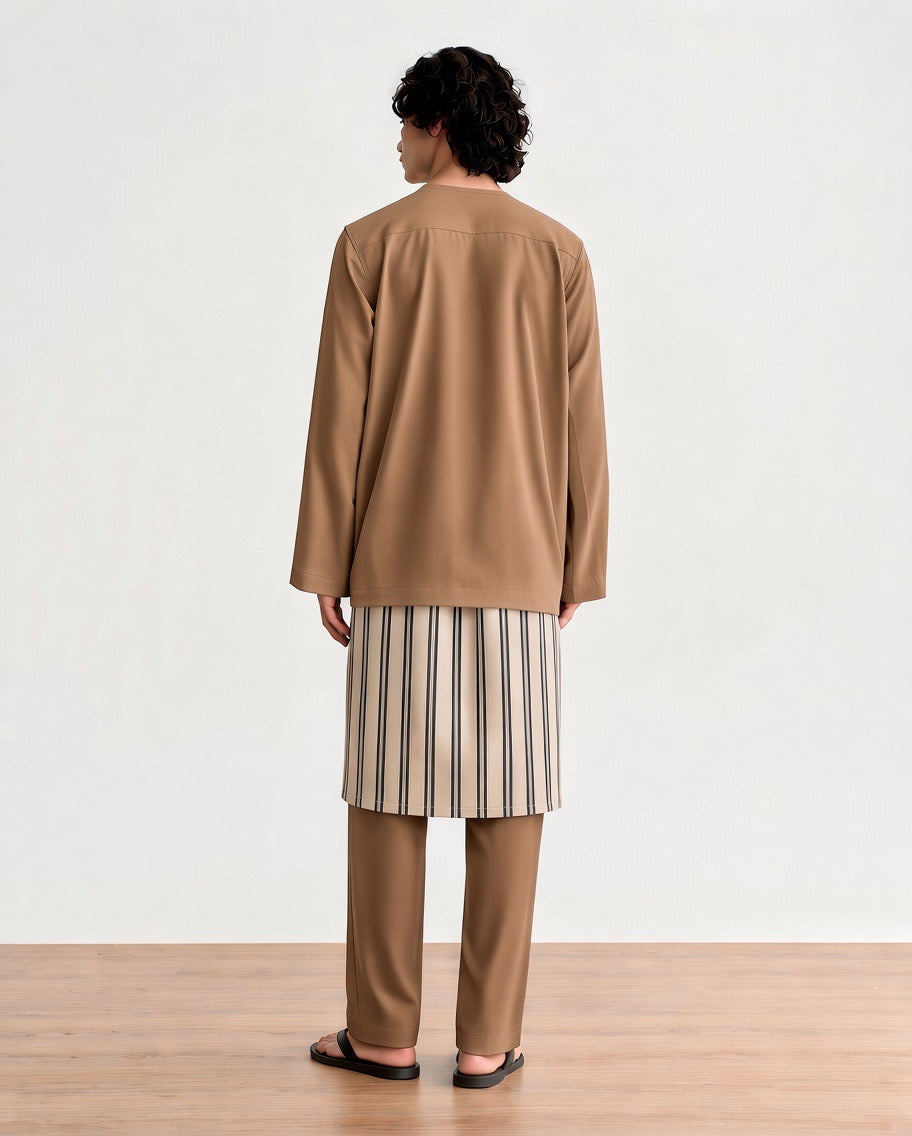 Abraham Baju Melayu Teluk Belanga - Oak Brown