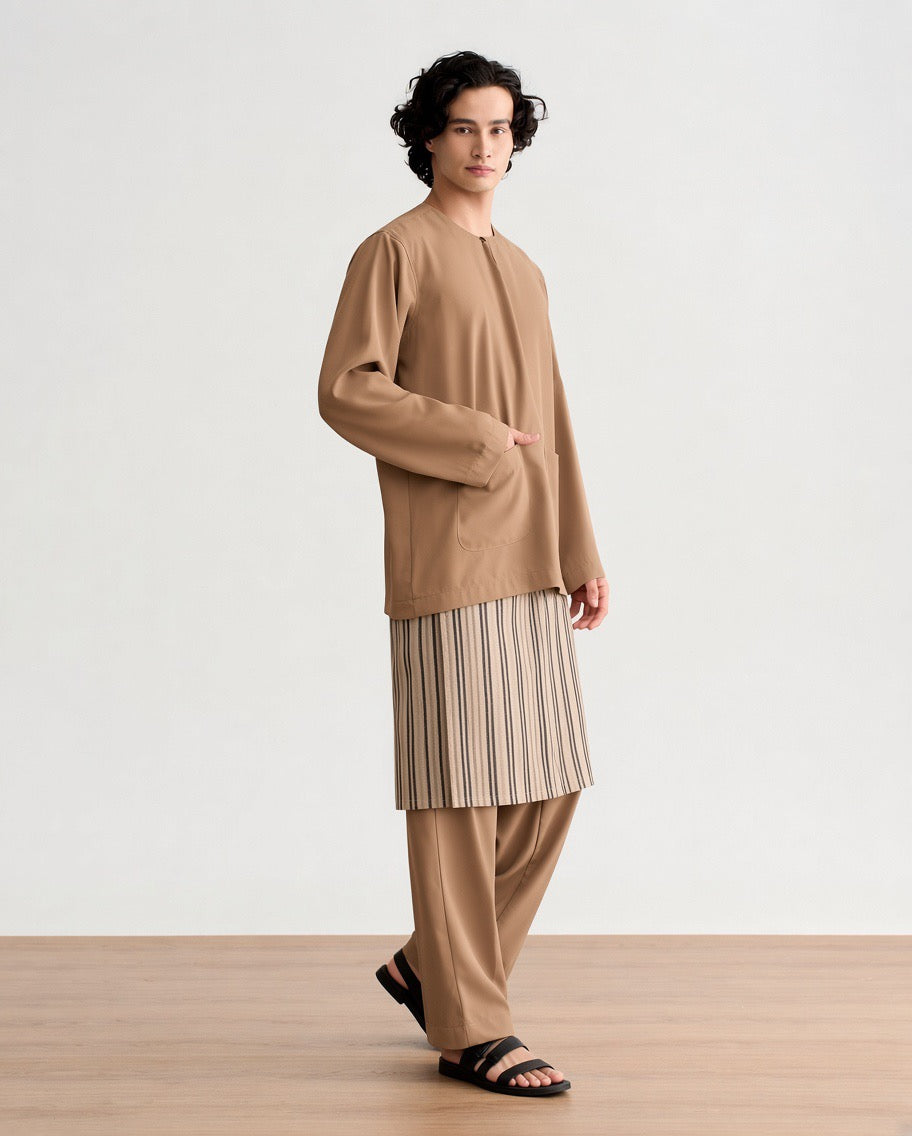 Abraham Baju Melayu Teluk Belanga - Oak Brown