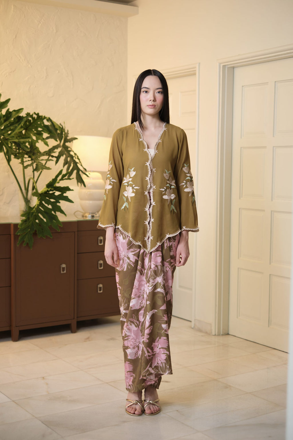 Lastika Embroidered Kebaya Olive