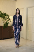 Lastika Embroidered Kebaya Navy Blue