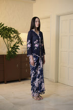 Lastika Embroidered Kebaya Navy Blue