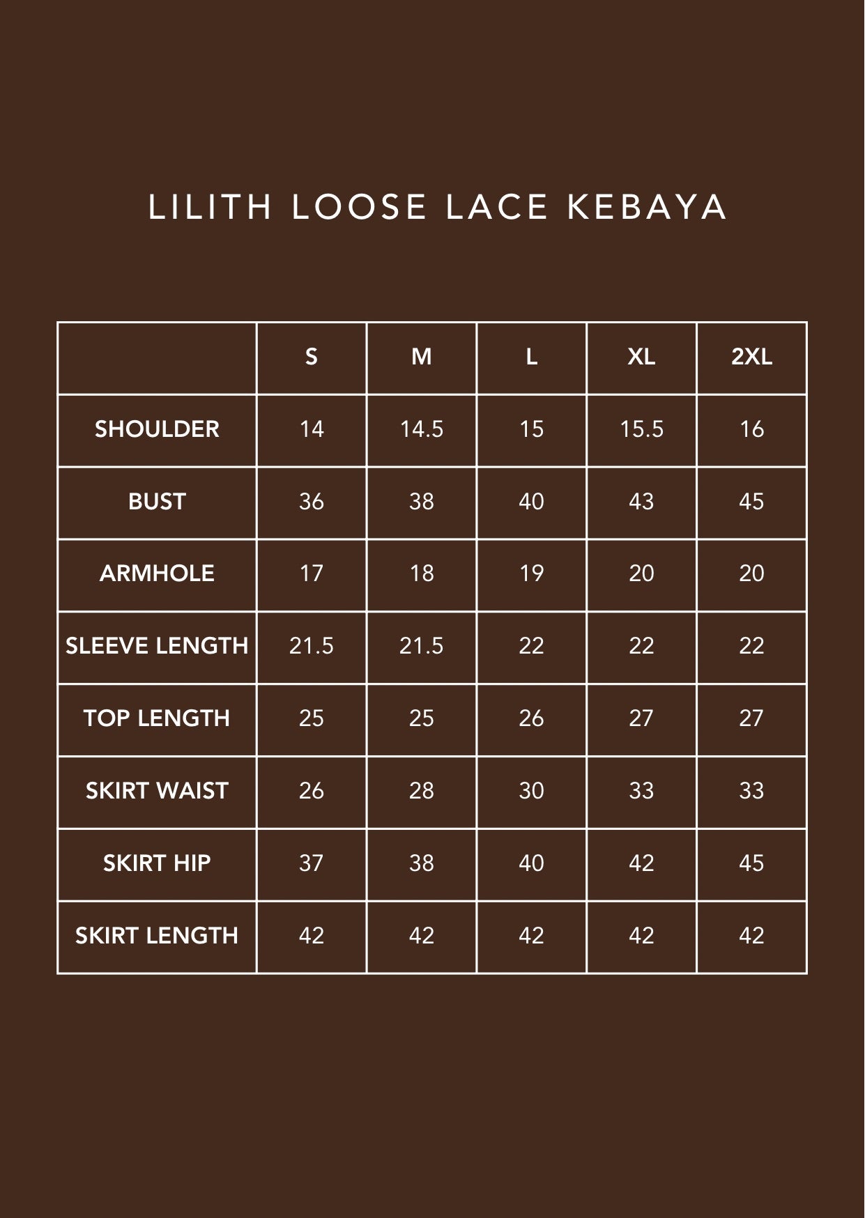 Lilith Essential Lace Kebaya (Brown)