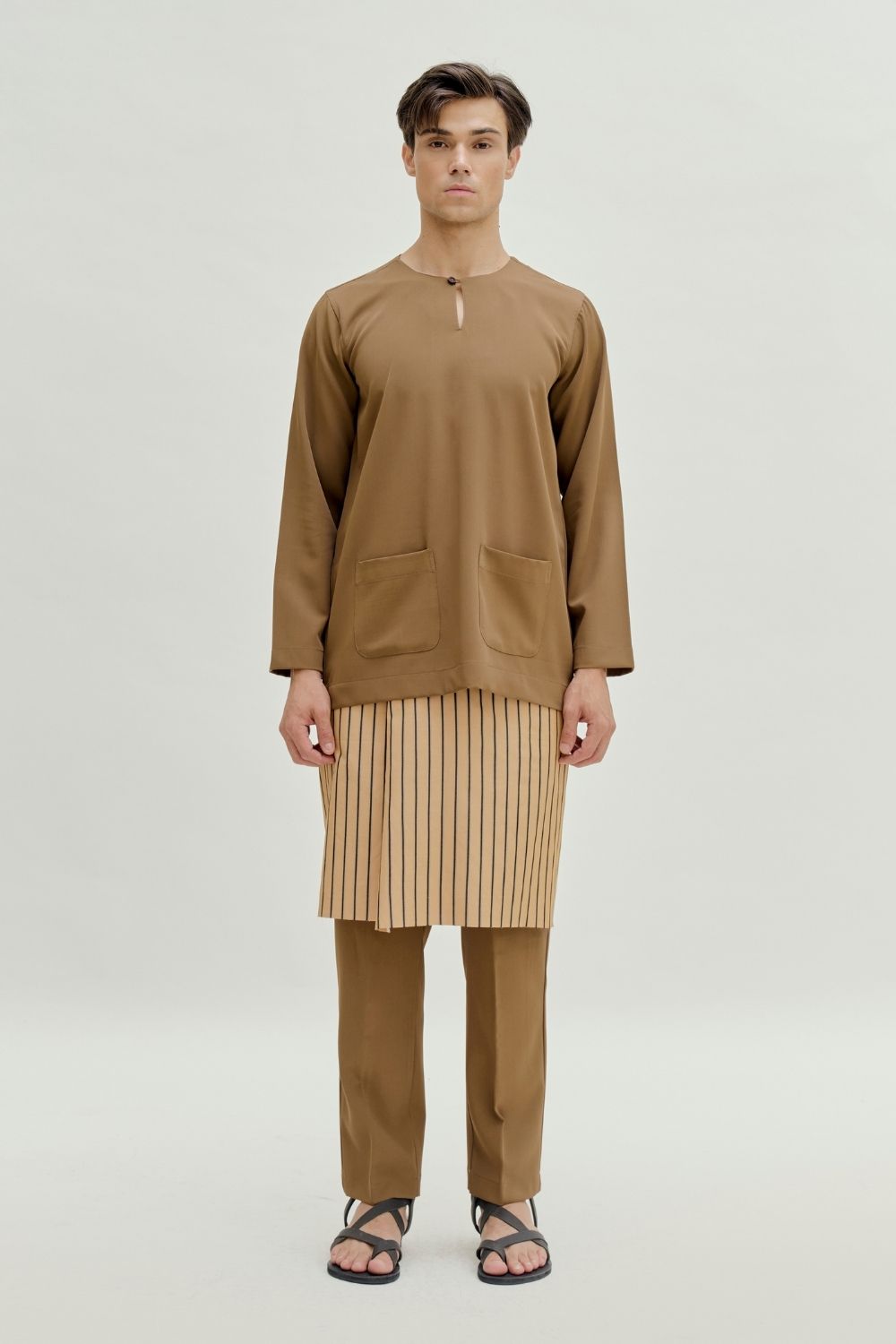 Abraham Baju Melayu Teluk Belanga - Oak Brown
