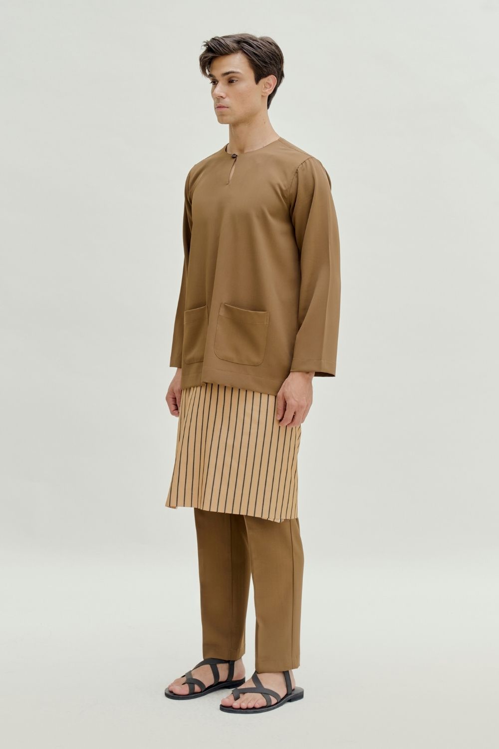 Abraham Baju Melayu Teluk Belanga - Oak Brown