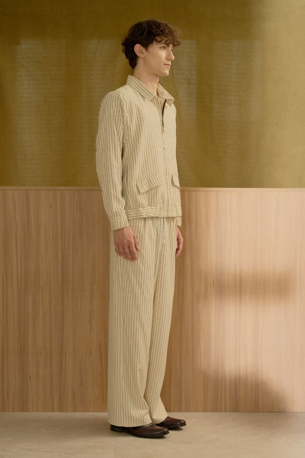 Le Montaigne Bomber With Pants Set (Beige)
