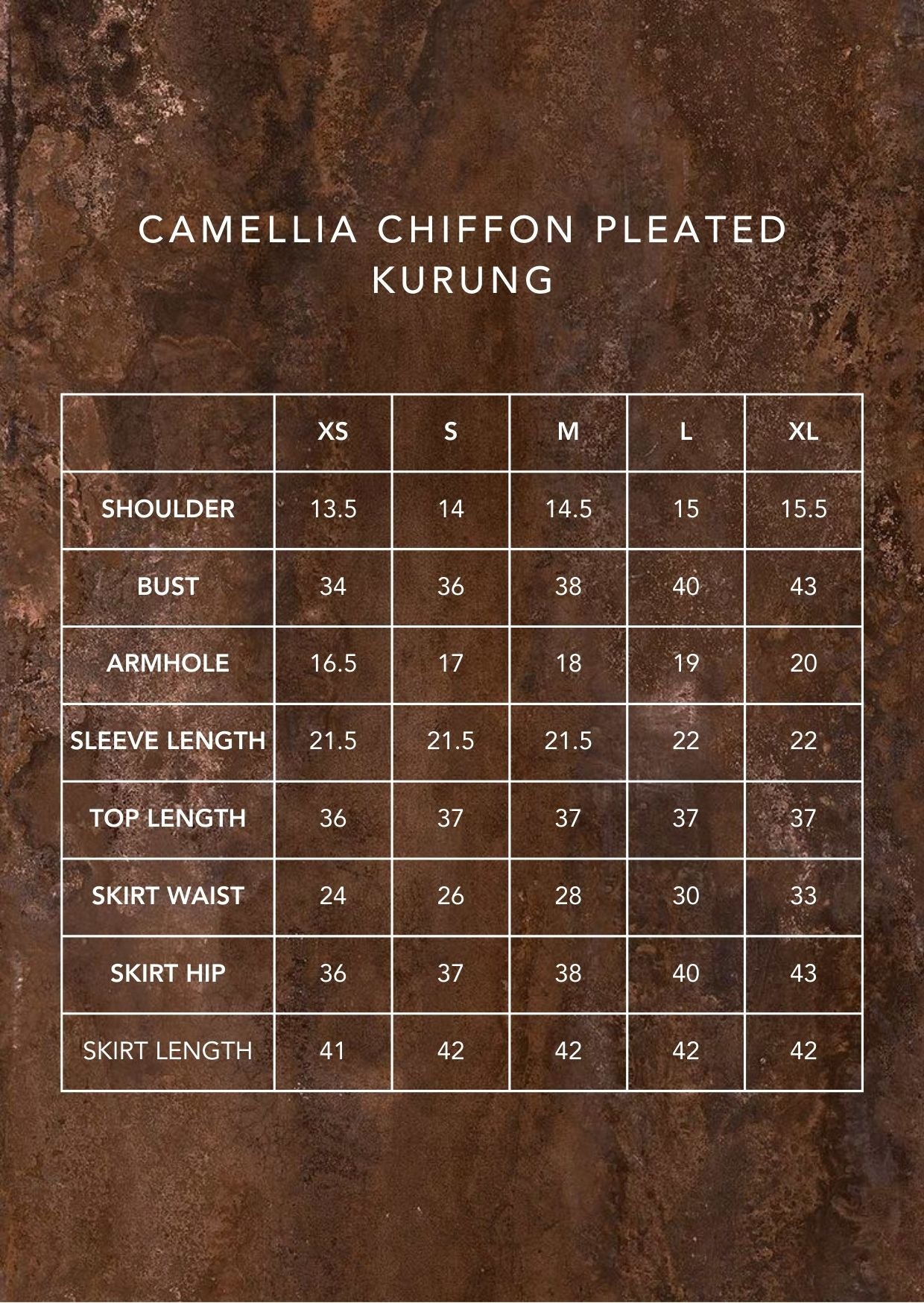 Camellia Chiffon Pleated Kurung