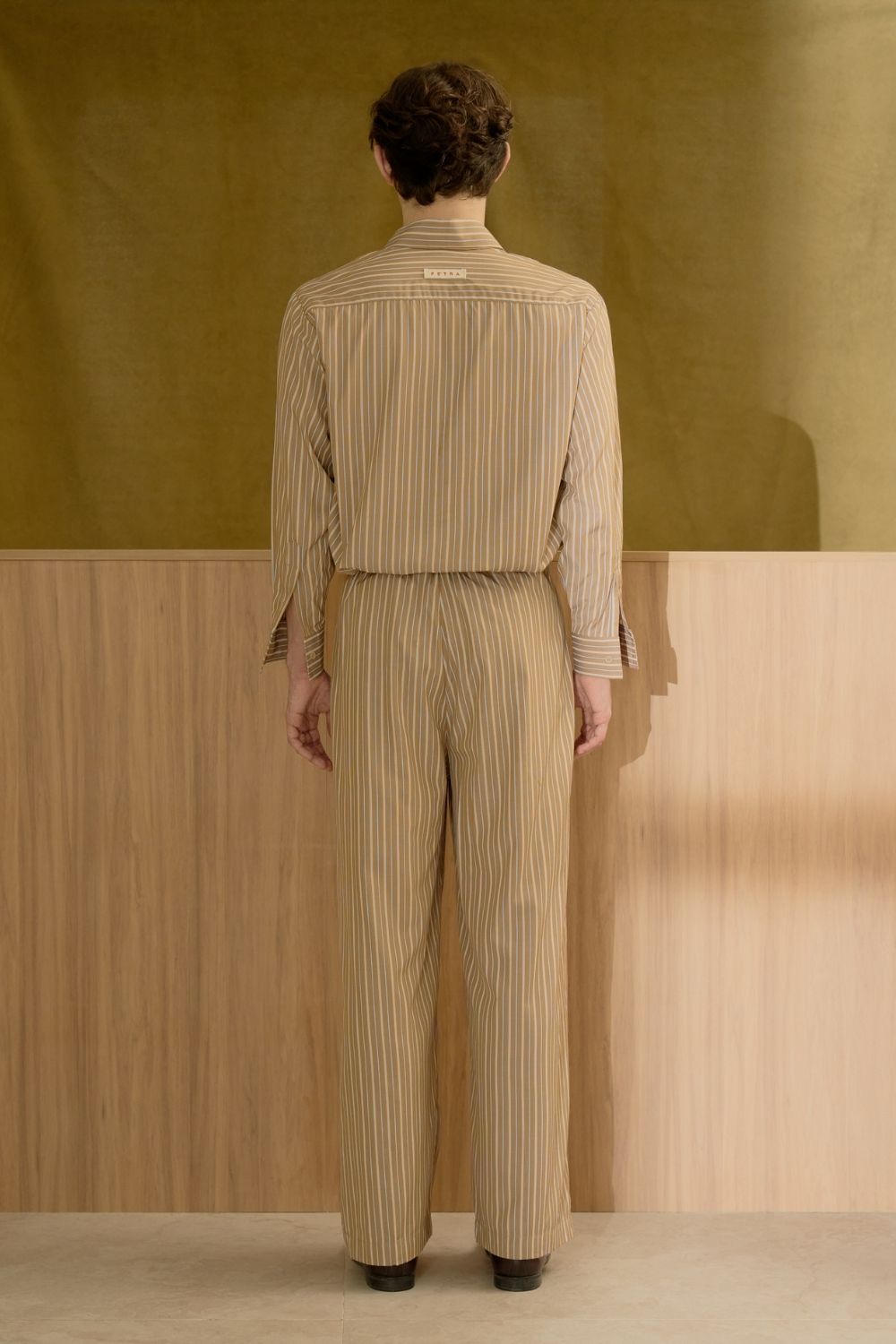 Le Chemise Raye With Pants Set (Olive Blue)