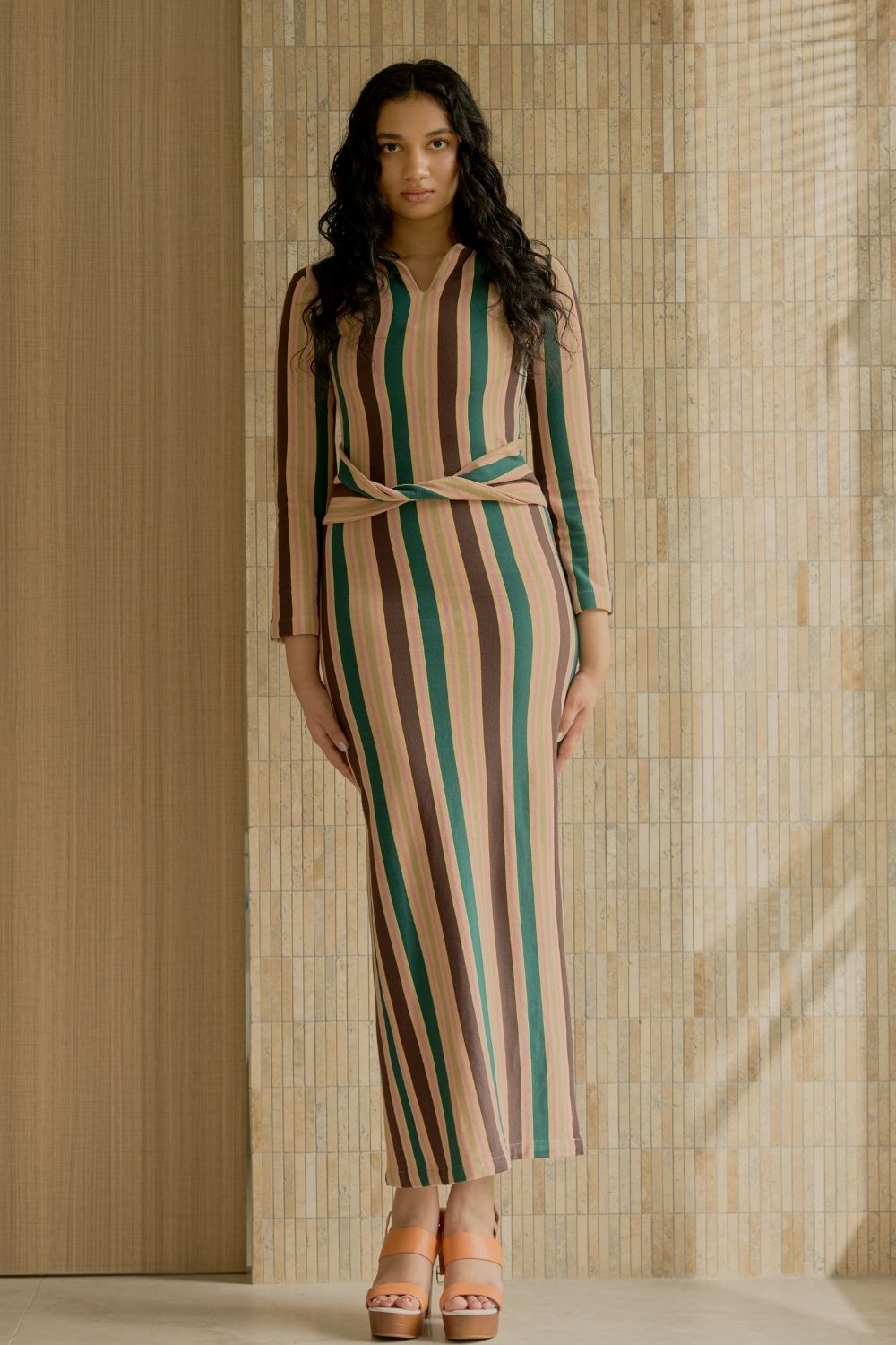 Le Robe Raye (Dark Green/Chocolate)