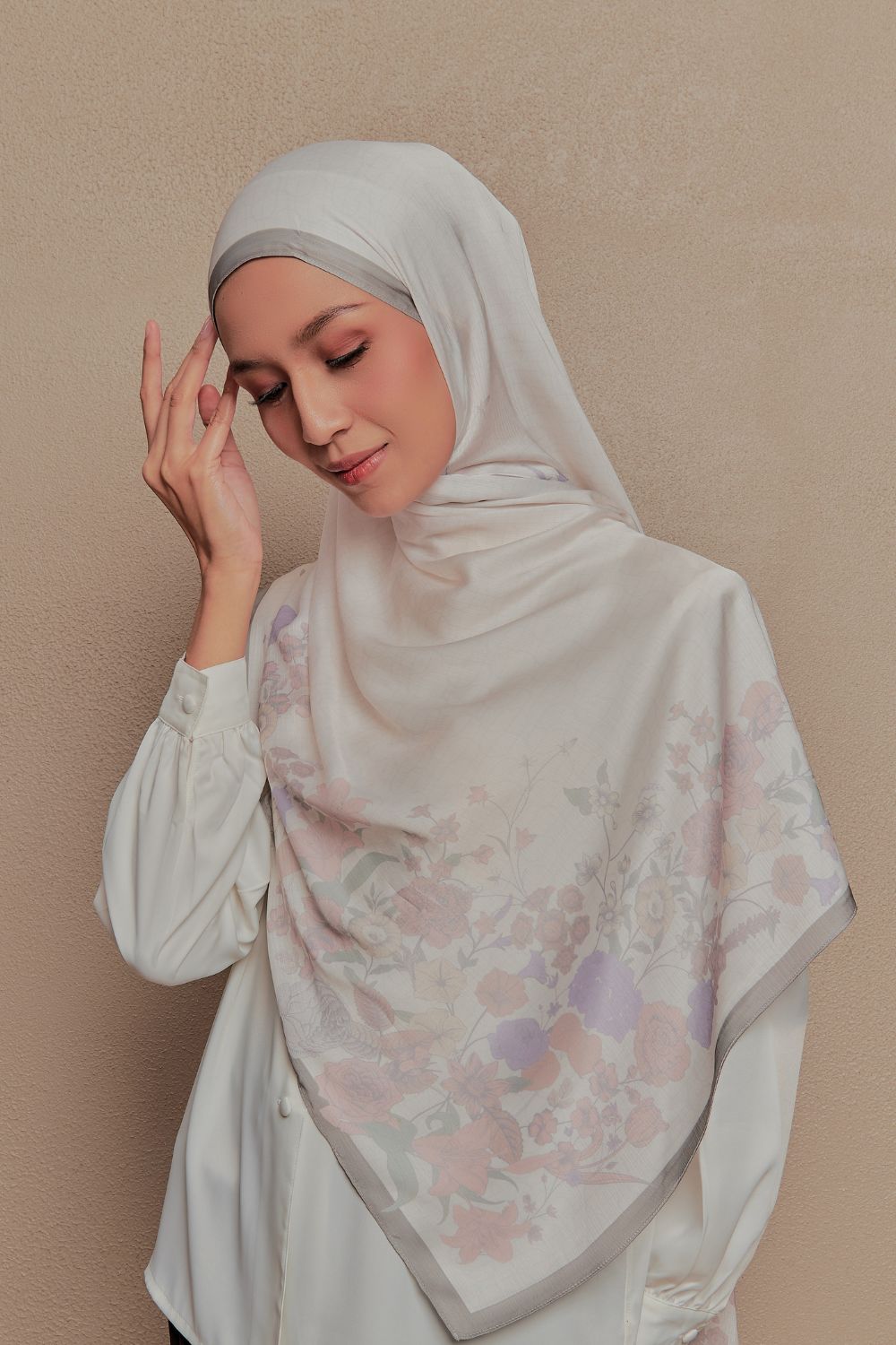 Petrascarves Blossom Raya Collection Shawl (Greenish Gray)