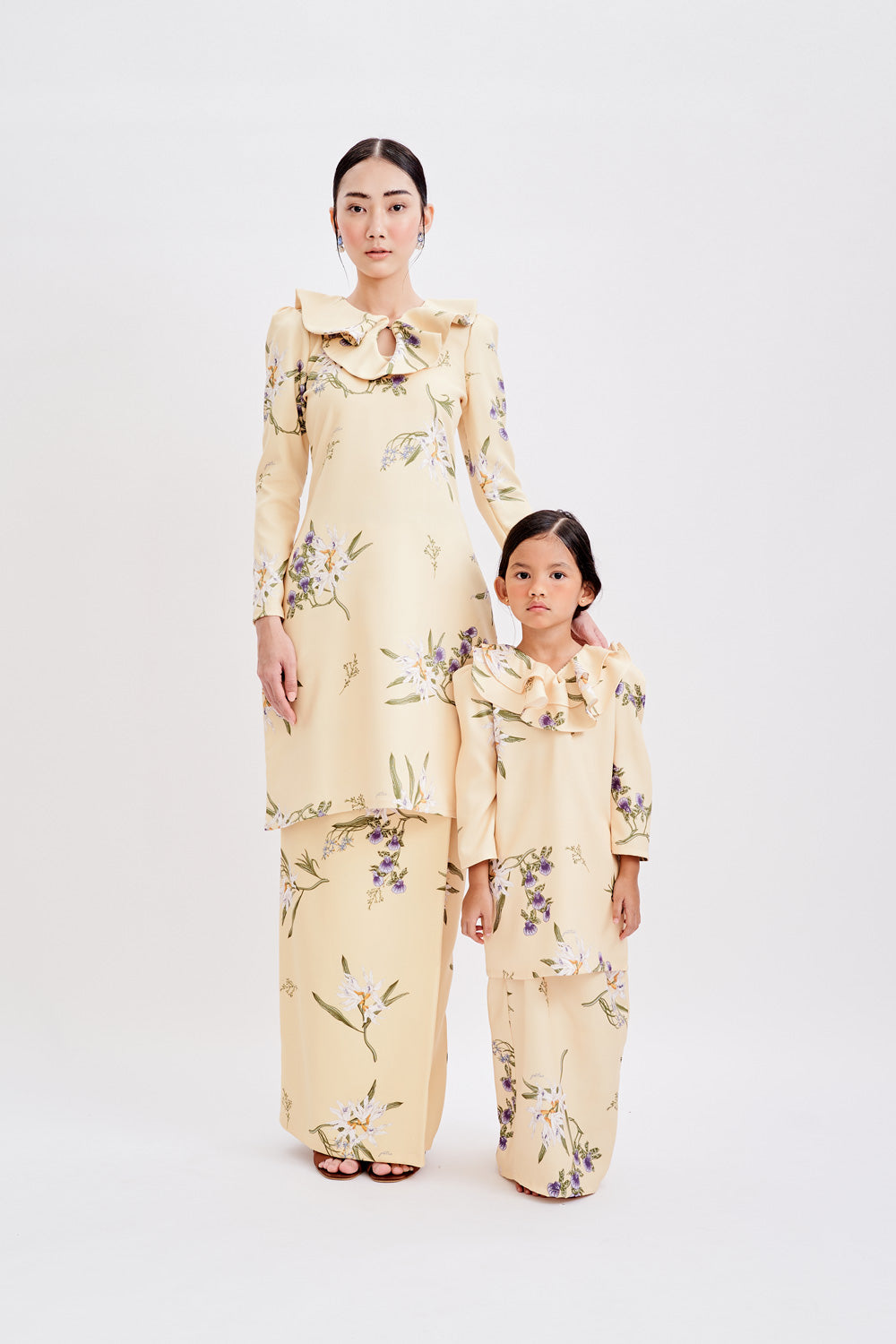 Hailey Kurung in Soft Yellow (Kids)