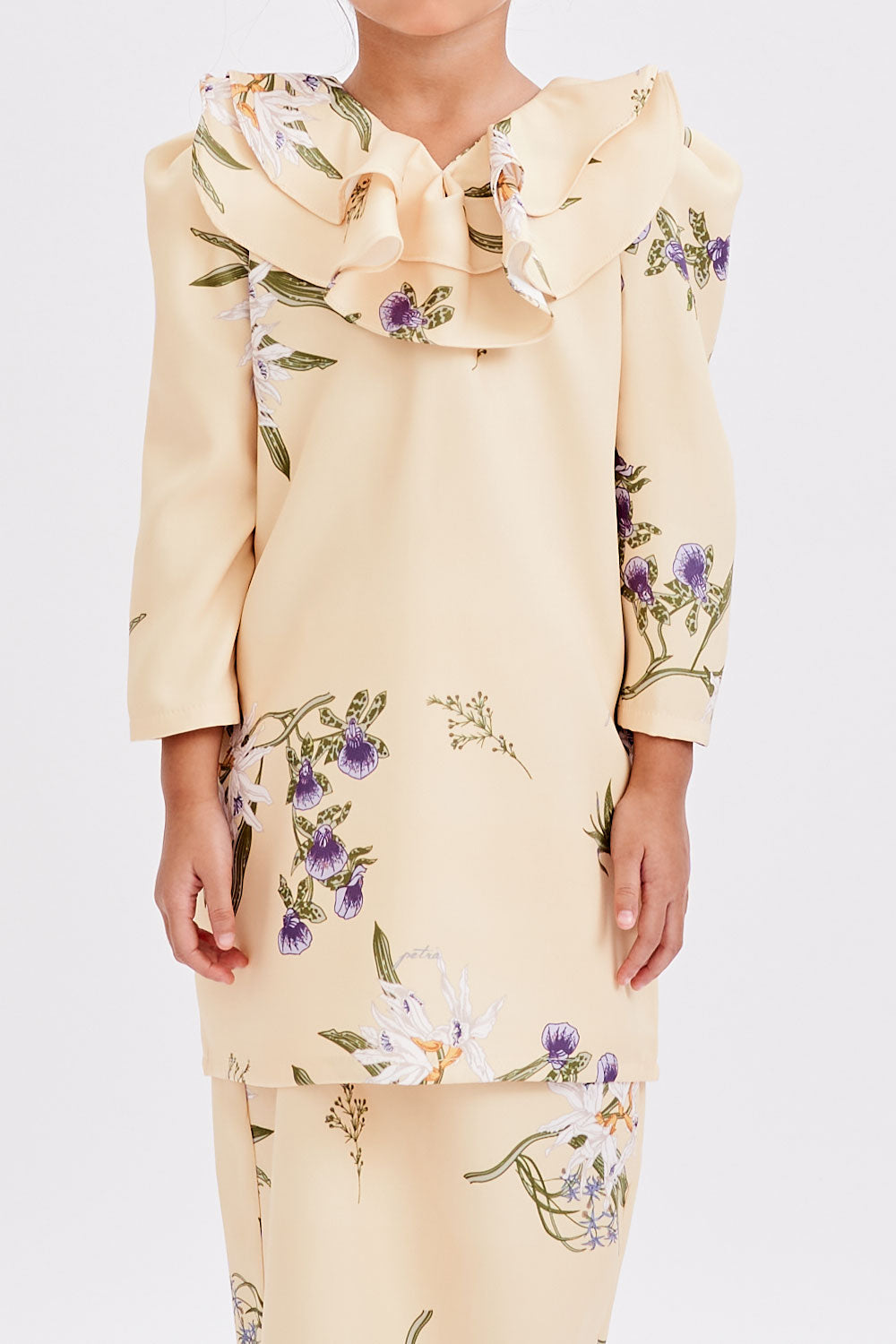 Hailey Kurung in Soft Yellow (Kids)