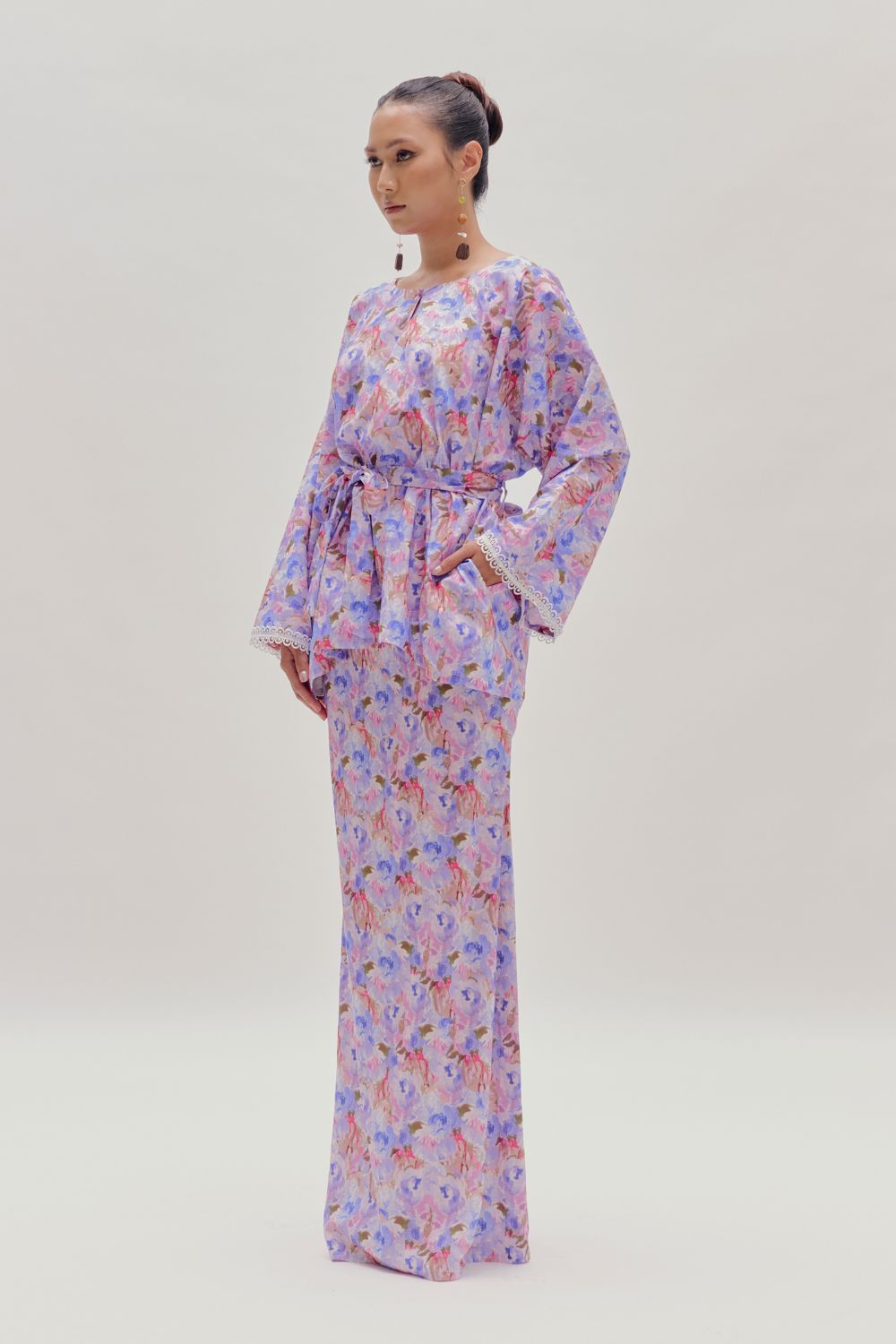 Lola Cotton Lace Kurung With Belt
