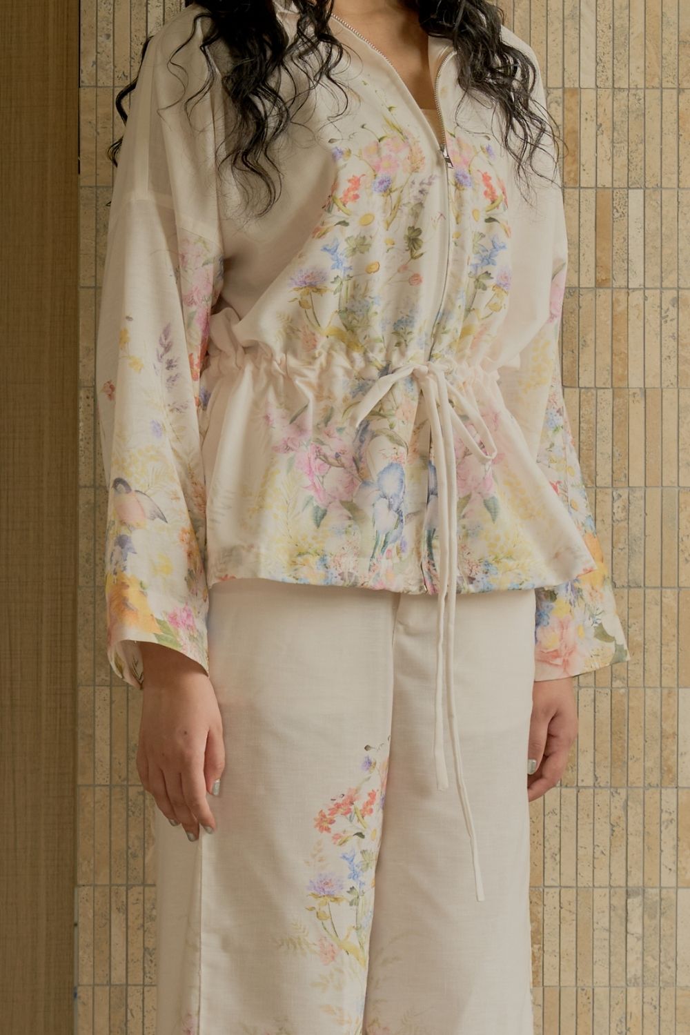 Maree Floral Parka With Pants Set