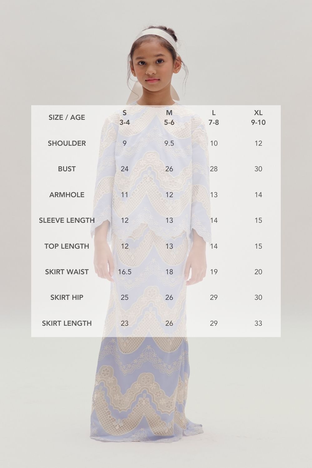 Ramona Cotton Lace Kurung Kedah Kids