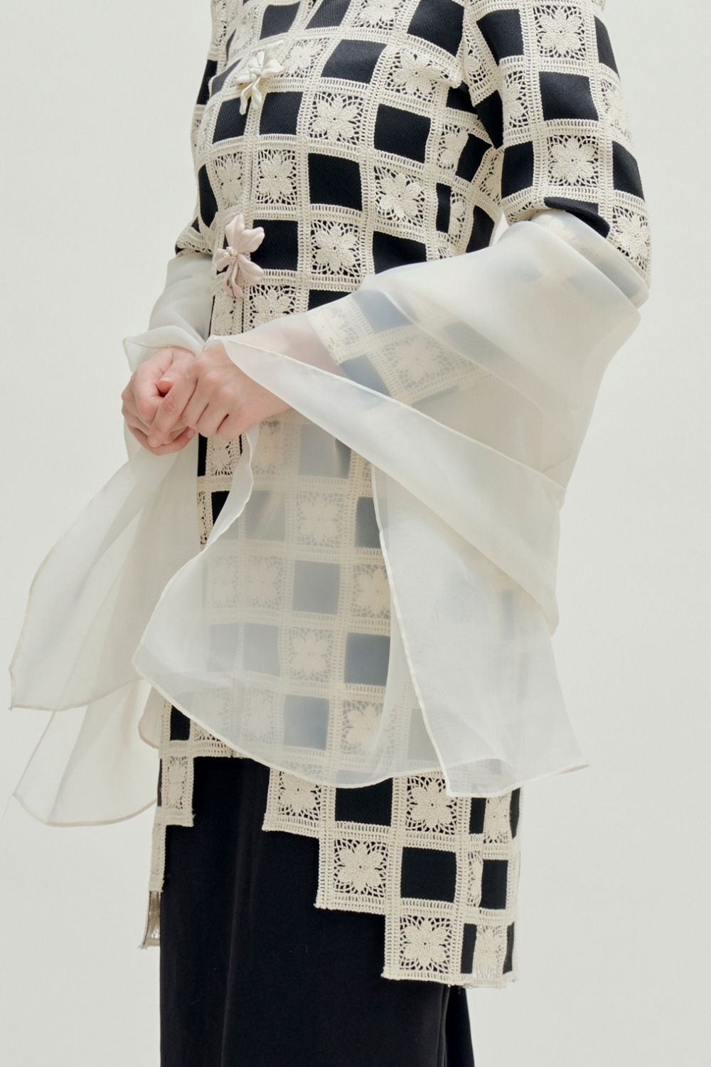 Plain Organza Shawl - Cream