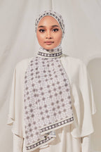 Petrascarves X Syfqhakmr Collection Shawl - Gunpowder Gray & White