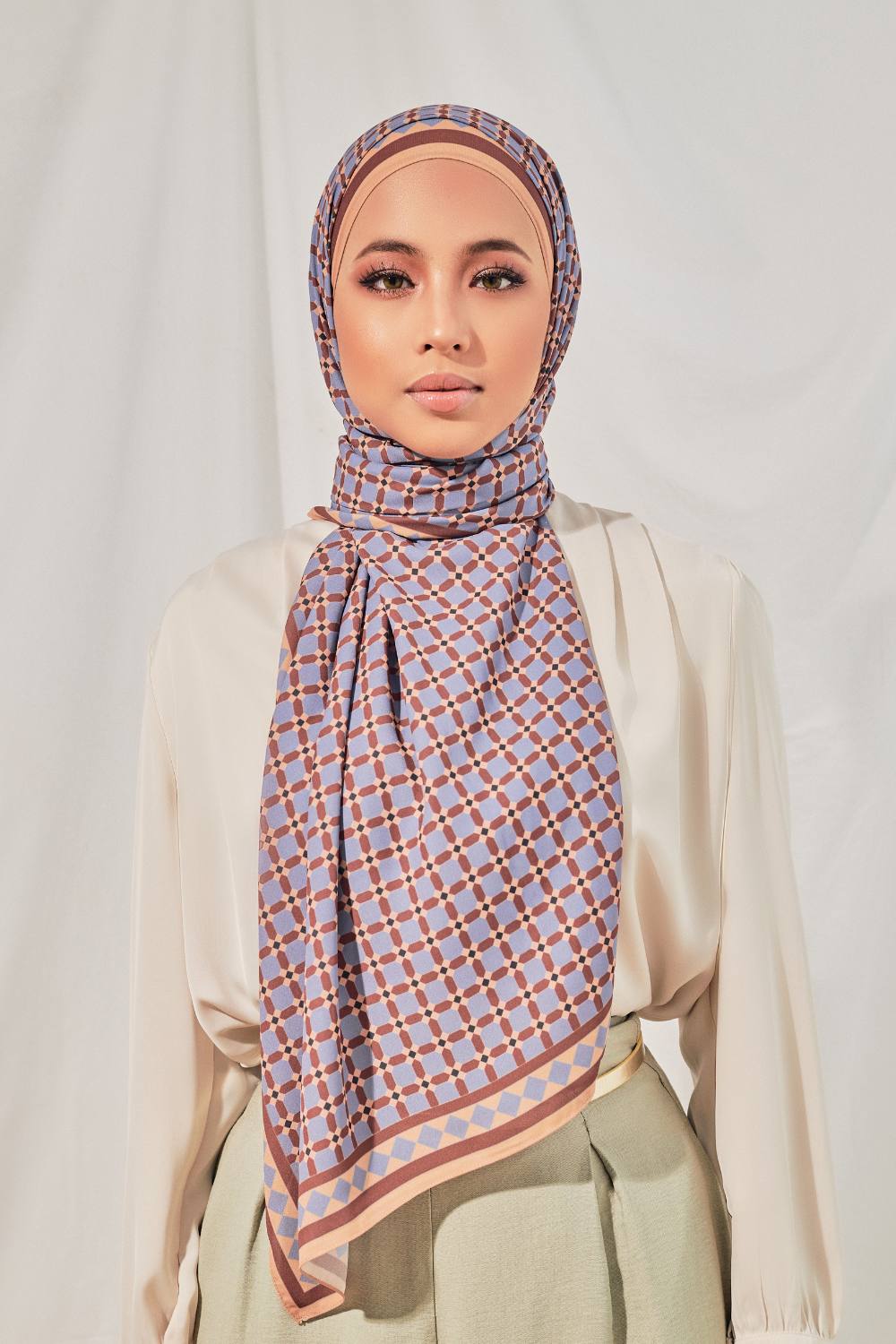 Petrascarves X Syfqhakmr Collection Shawl- Steel Blue & Sand
