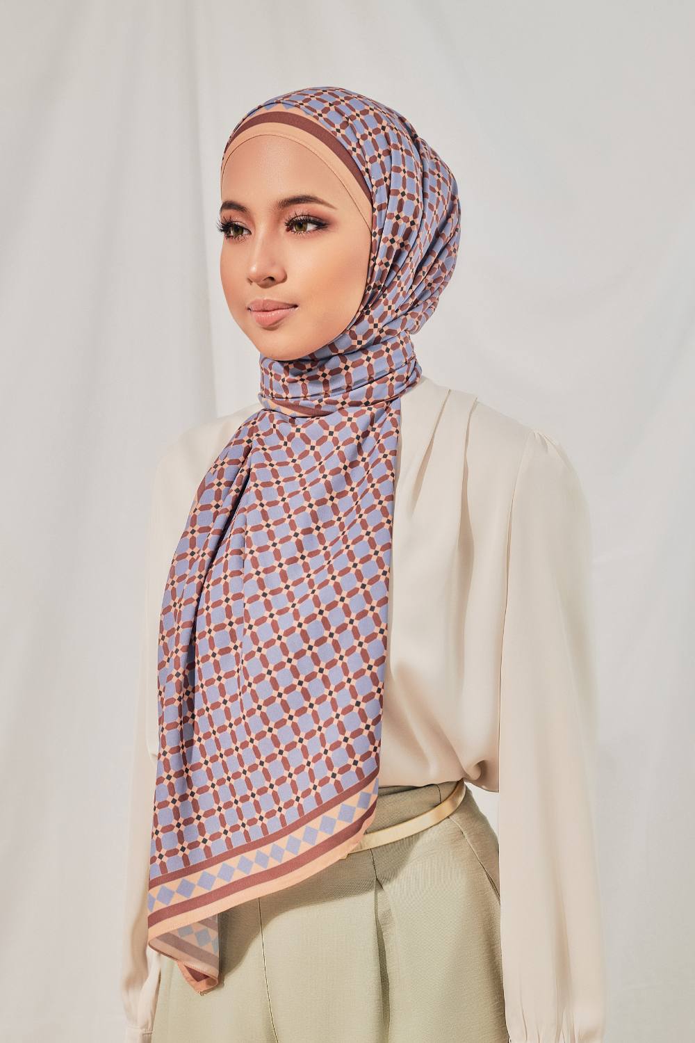 Petrascarves X Syfqhakmr Collection Shawl- Steel Blue & Sand
