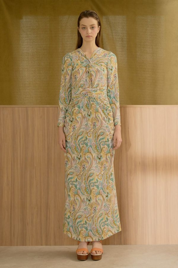 DRESS PAISLEY GREEN 1